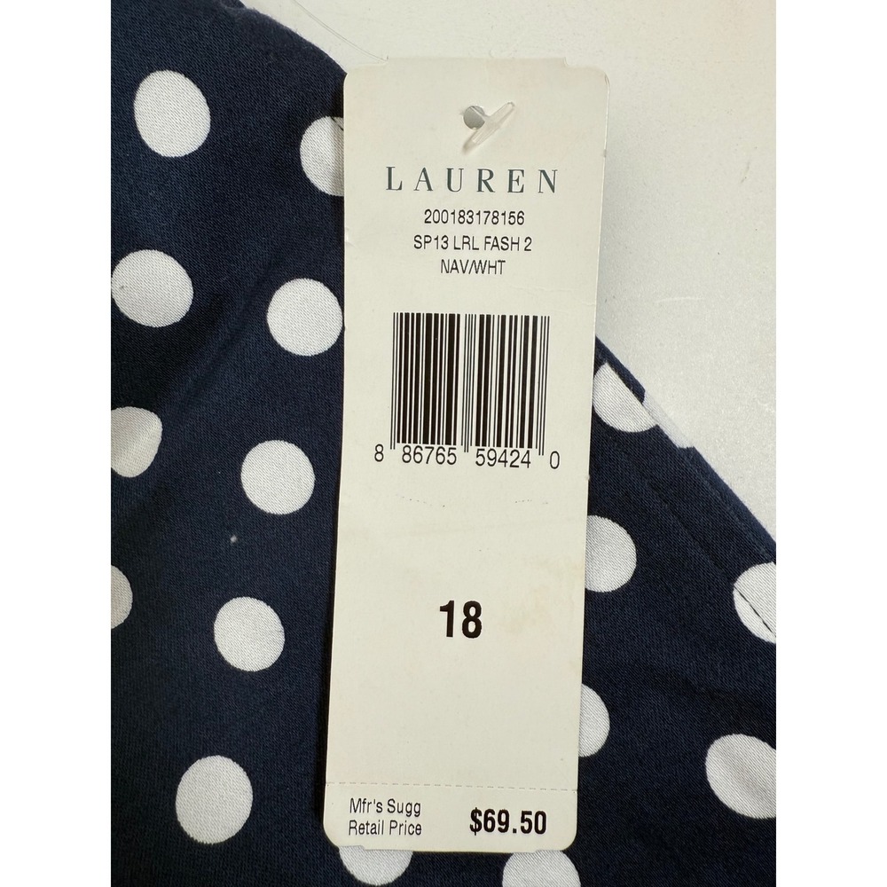 Lauren Ralph Lauren Shorts Women's 18 Polka Dot Stretch Cotton Navy White‎ - Picture 4 of 8